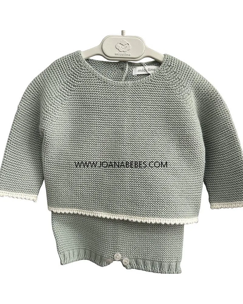 MICOLINO CONJUNTO PUNTO VERDE SEDA