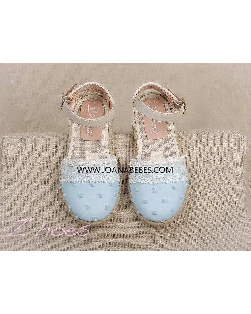 ZOYSAN VALENCIANA VULCANIZADA PLUMETI CON PUNTILLA AZUL