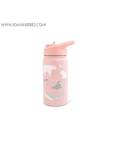 Botella térmica infantil con pajita 350 ml polaris rosa