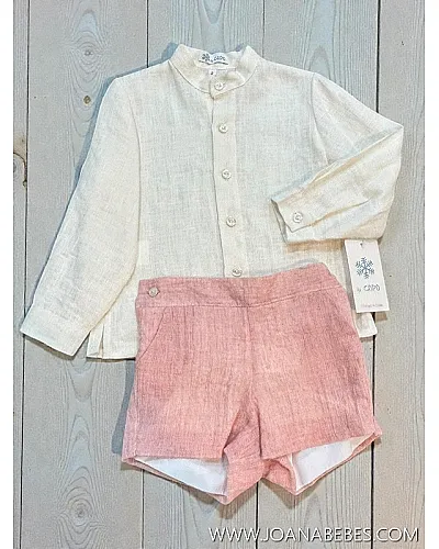 CAMISA Y BERMUDA ROSA EMPOLVADO