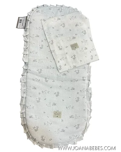 UZTURRE KIT BASE CAPAZO CON VOLANTE Y MUSELINA TELMA GRIS