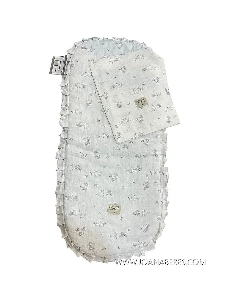 UZTURRE KIT BASE CAPAZO CON VOLANTE Y MUSELINA TELMA GRIS