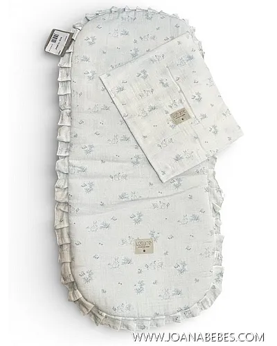 UZTURRE KIT BASE CAPAZO CON VOLANTE Y MUSELINA TELMA AZUL